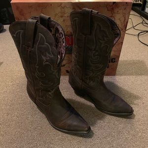 Laredo Access Western Cowboy Heel Boots Dark Brown